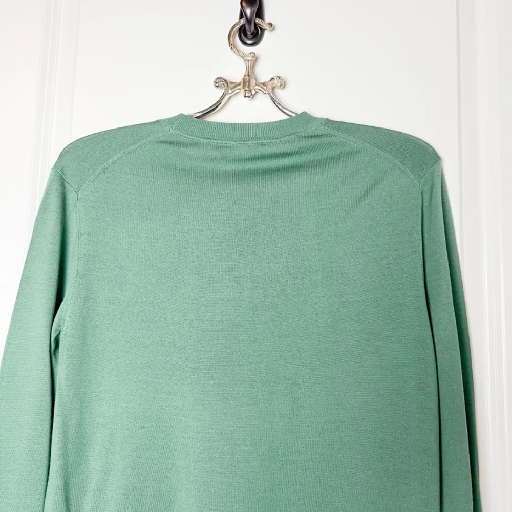 Theory Men's Green Regal Wool Crewneck Sweater Size